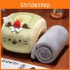 Cute Chocolate Matcha Dessert Cat Design Sleep Cushion And Blanket Set For Nap