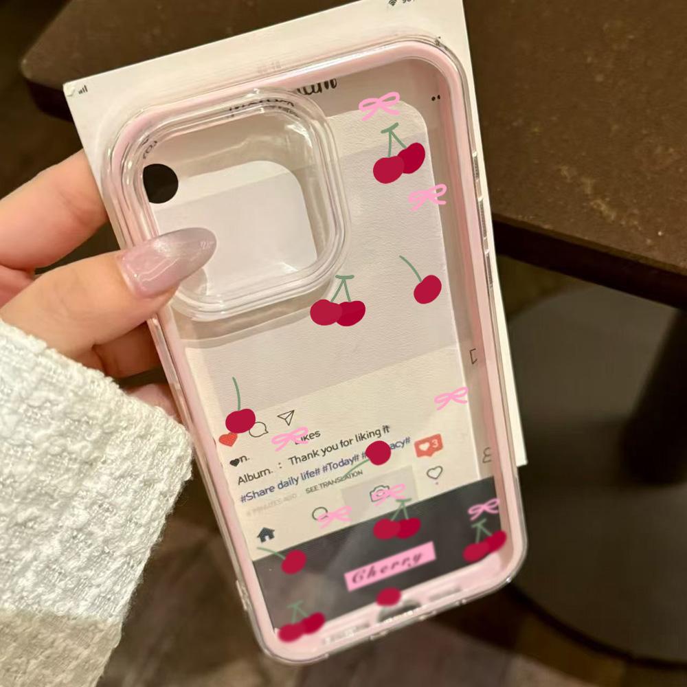 Kirsch-Handyhülle Für Für Iphone 17 Pro Hülle Für Iphone 16 13 11 1 14 12 Pro Max 17 Air 2 in 1 Bonbonfarbe Weiche Klare Stoßfeste Abdeckung