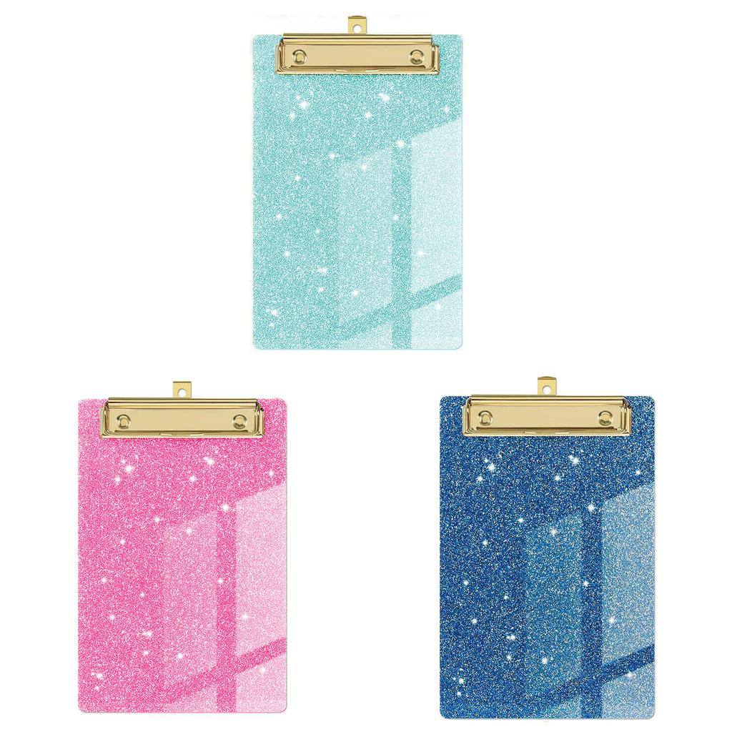 Sparkle Acrylic File Folder Clips With Metal Pressure Clamp For Office And Gift Use