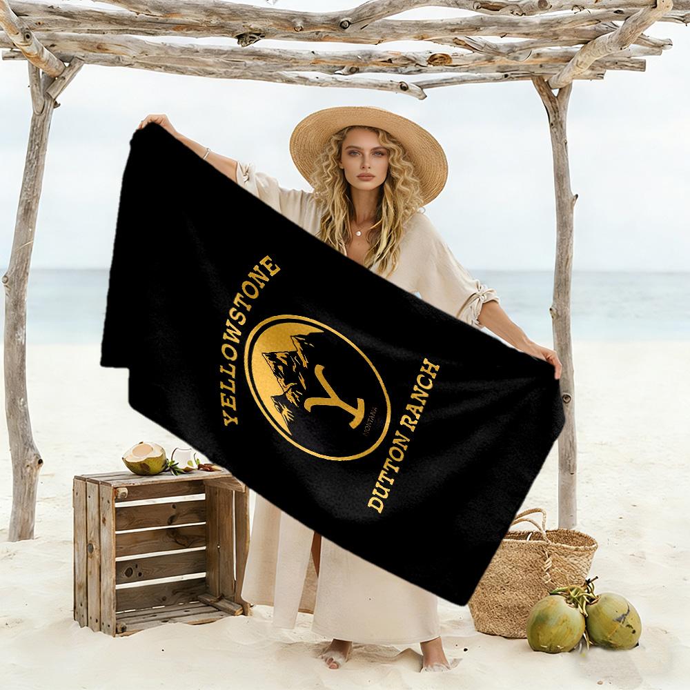 Yellowstone: Western Adventure Durable Beach Towel Comfortable Picnic mat, yoga & fitness, camping blanket Outdoor Accessory Wedding Party Gift