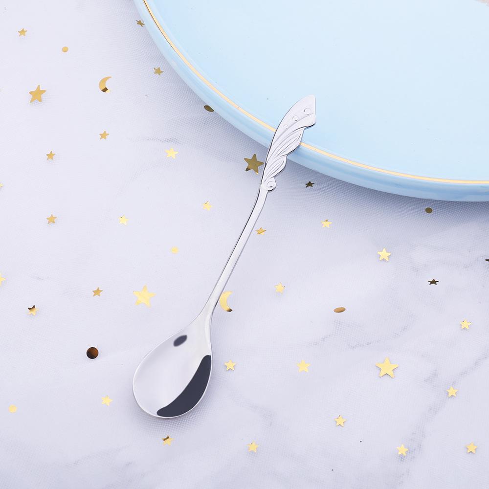 1PCS Teapoon Coffee Spoon Stainless Steel Spoon Stirring Flower Spoon Couple Spoon Christmas Gift