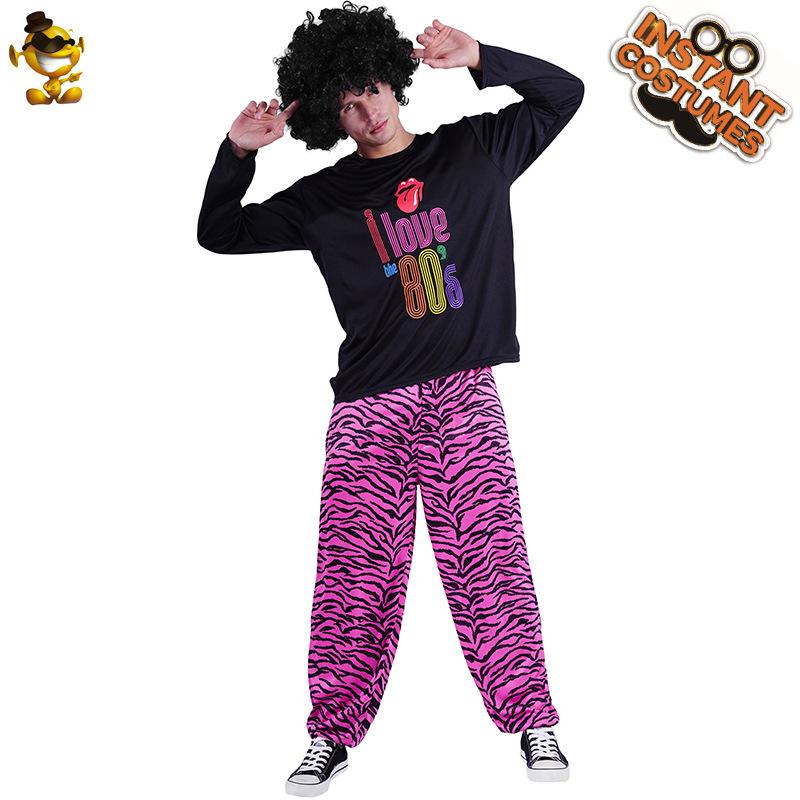 Adult Men s Generation Vintage Hippie Disco Party Costume Men s Rock Hippie Costume One size fits all