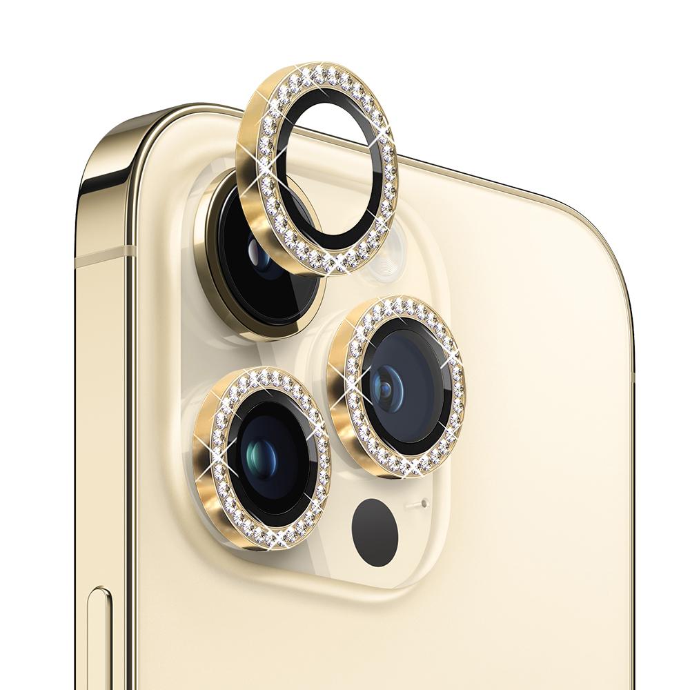 

NORTHJO Для iPhone 12 Pro/11 Pro Max/11 Pro 1 комплект Захисник об єктива камери Металеве кільце з кристалами Загартоване скло Плівка для об єктива Gold