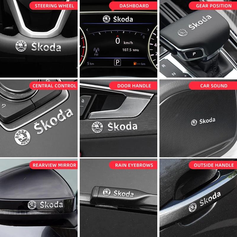 2025 New 3D Metal Car Logo Decorative Stickers Creative For Skoda Octavia MK2 MK1 2 3 A5 A7 A8 Fabia Karoq Superb Rapid Kamiq Sc