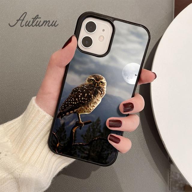 Zvierací Sova čierny Silikónový Kryt na Telefón pre iPhone 11 12 13 14 Pro Max mini XR XS SE 2020 6S 7 8 Plus Samsung Galaxy S21 S22 Kryt