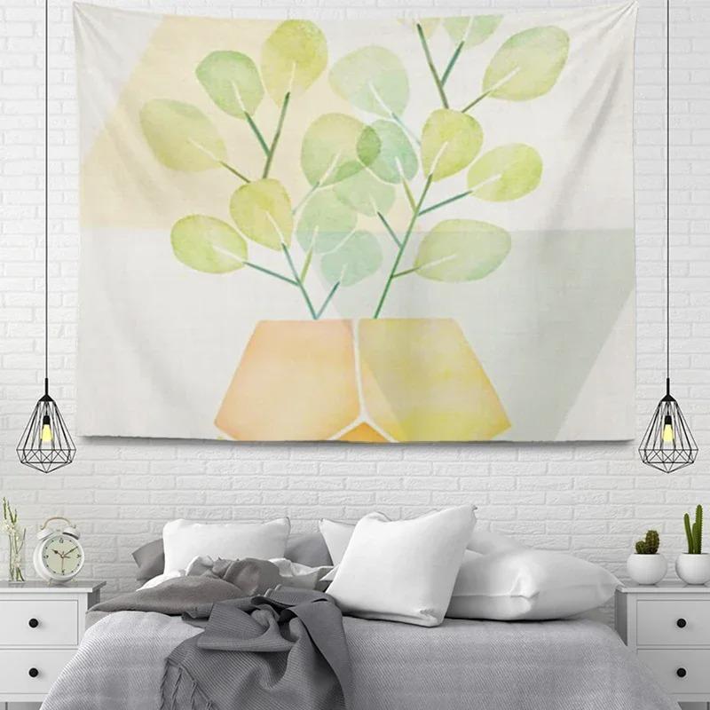 Простой Растение в Горшке Декоративный Гобелен Домашняя Стена Гостиная Офис Декоративный — фото 10