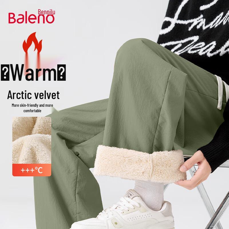 

Baleno Men s Winter Fleece-lined Straight-leg Casual Pants XL