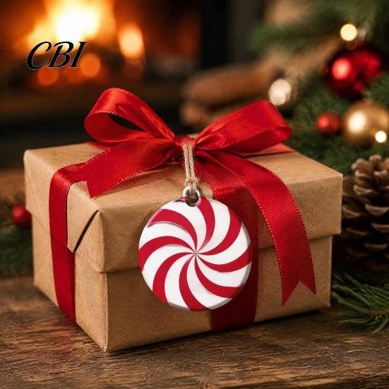 Seasonal Tree Ornament Set 12/24/36 Pcs Wooden Candy Cane Christmas Ornaments, Hanging Lollipop Ball Decor, Double-Sided Indoor Holiday Party Supplies