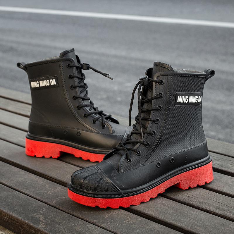 

Женские и мужские летние новые модные универсальные резиновые сапоги, нескользящие водонепроницаемые рабочие ботинки, водонепроницаемые рабочие ботинки до середины голени, размер 36-41 36