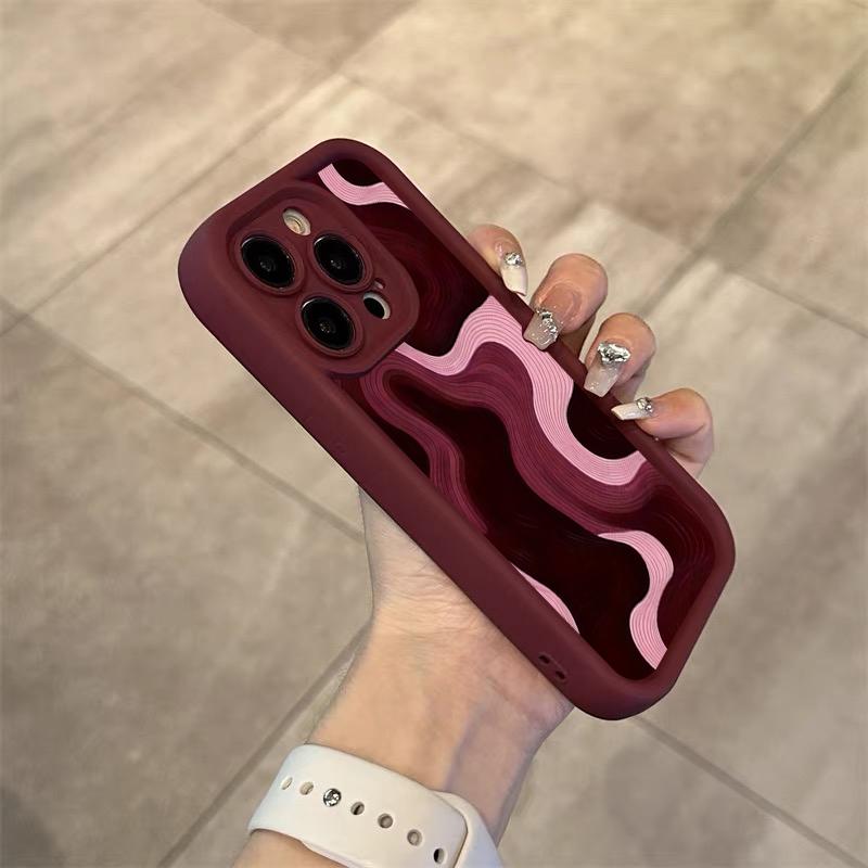 Wine Red High Bamboo Red Stripes Phone Case For iPhone 17 16 15 14 13 12 11 Pro Max Air X XR XSMax 78 Plus MINI SE2 Soft Cover