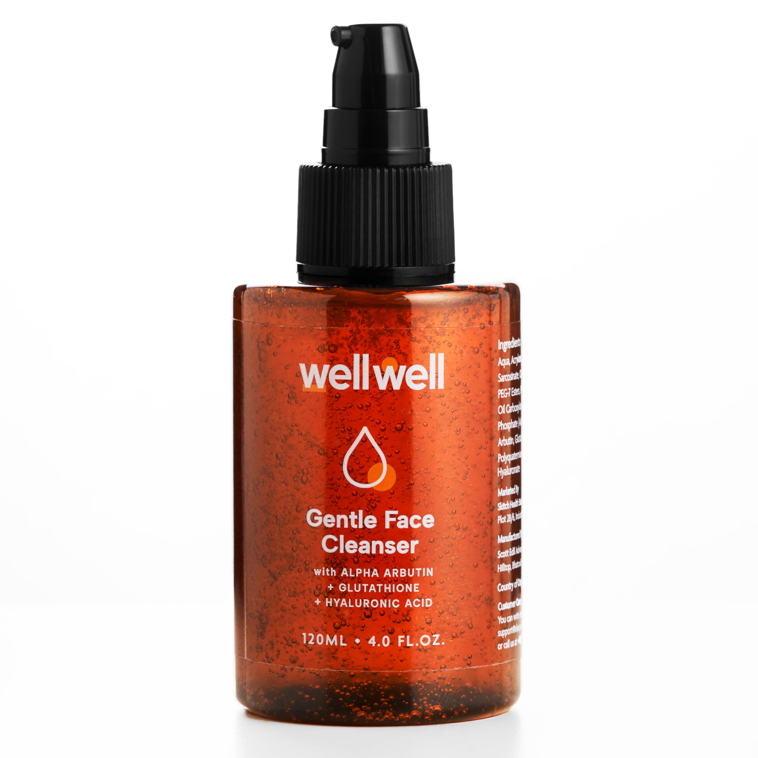 wellwell Sulphate Free Gentle Face Wash for Dry to Normal, Sensitive Skin | Fragrance Free | Brightens Face with Glutathione & Arbutin | Hydrates F