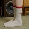 [2SET/26SS] Campus Retro Embroidery Banding High Crew Socks 2 Colors
