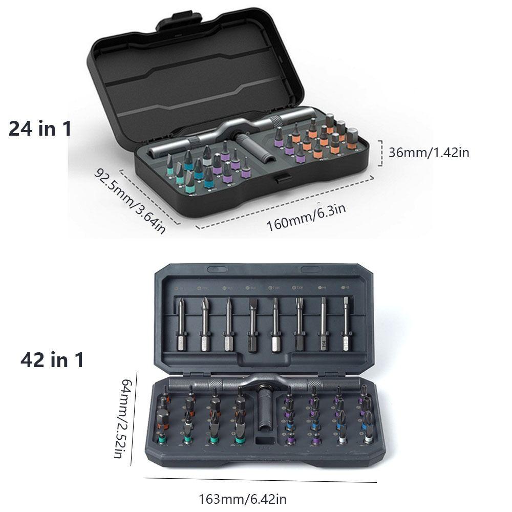 24-in-1 Ratchet Wrench Screwdriver Set Precision Tool Detachable Handle Magnetic Bits Tools Set Magnetic Compact