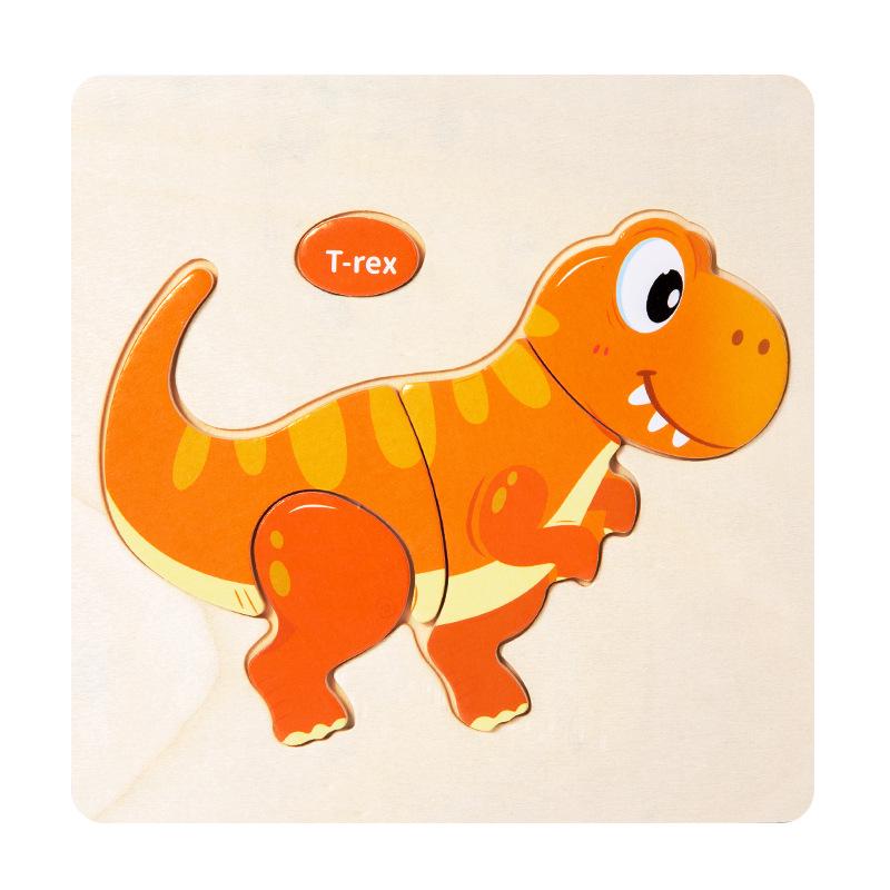 Children's 3D Wooden Animal & Transportation Shape Puzzle for Early Education