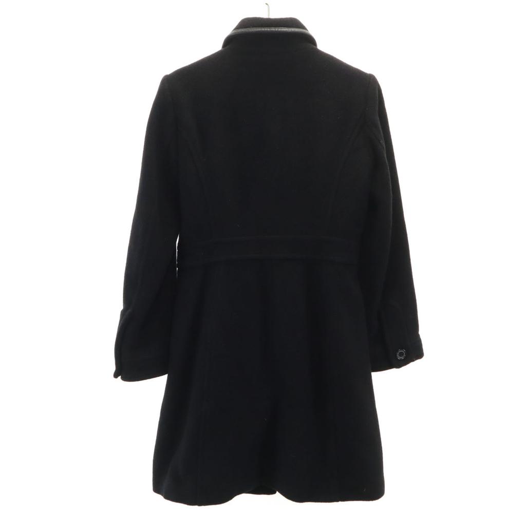 Coach Melton Edelstahl Kragenmantel XS schwarz Damen Gebraucht