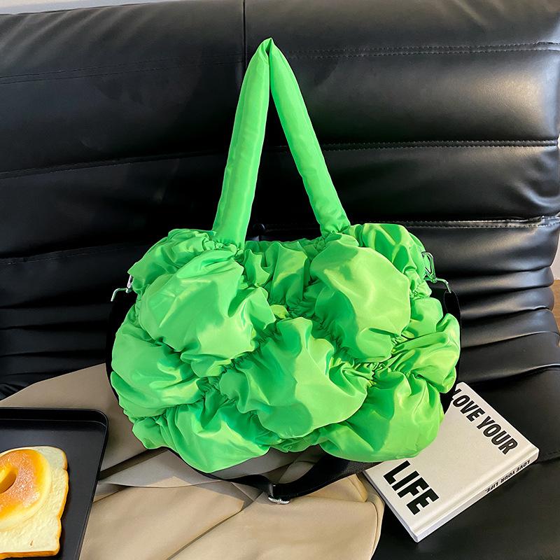 2024 New Bubble Down Cotton Bag Female Pleated Nylon Shoulder Crossbody Bag For Women Large Capacity Fashion Armpit Bags