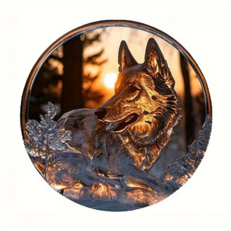 

2d Плоский 20*20см, Милая Собака, Тематическая Круглая Деревянная Табличка, Художественный Деревянный Настенный Декор, для Бара, Кафе, Клуба, Двора, Дома, Офисный Настенный Декор. 20*20cm