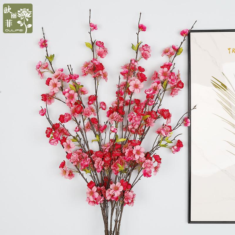 New cherry blossom big branch simulation plum blossom, indoor home floor decoration fake flower