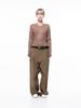 Chaenseseunoi Soft Cable V-Neck Knit - Brown /W243Tp02Br