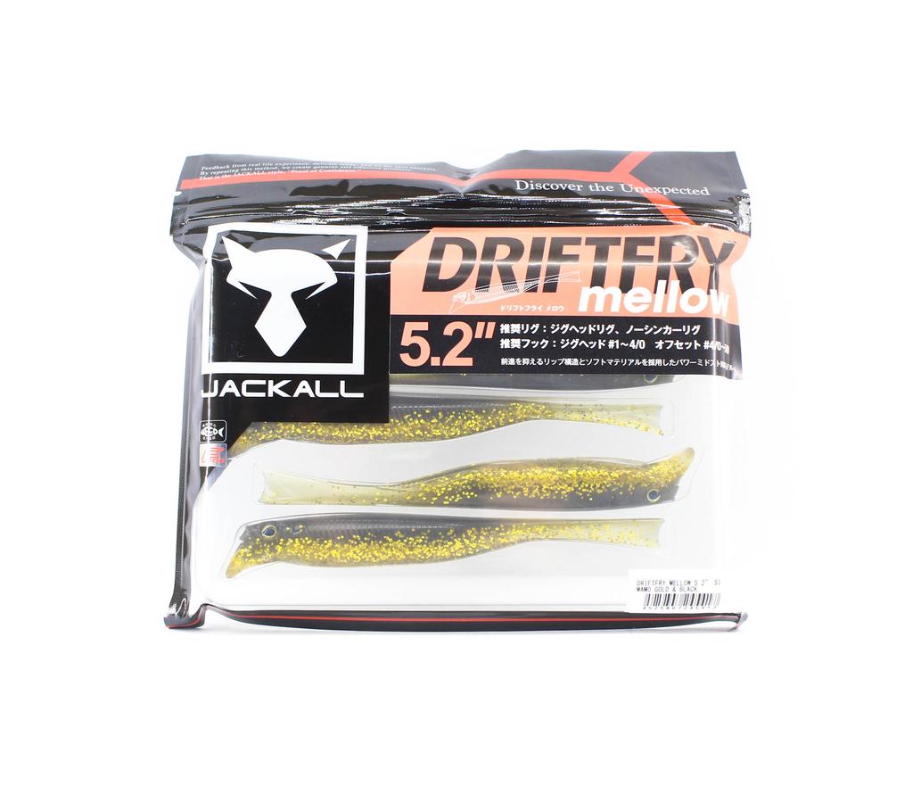 Jackall Señuelo blando Drift Mellow 5,2 pulgadas Mamo Gold & Black (5417)