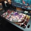 Large Gaming Mouse PadAntislip Rubber Base Stitched Edges Purple Hair Demon Anime Girl Art Print Extended Office Gamer Mat