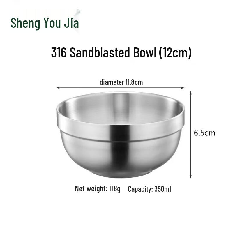 Shyunjia 316 Stainless Steel Double-Layer Anti-Scald Bowl