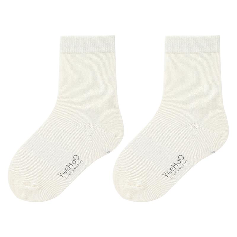 YEEHOO 3A Antibacterial Kids Mid-Calf Cotton Socks XL (Age 12-15, Foot 22-24cm)