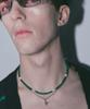 Ag47 I Need. Necklace-12 Green Onyx Fresh Water Pearl Point