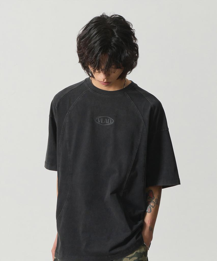 Dimiteulibeullaeg Vlad Pigment Slash Short Sleeve T-Shirt_Charcoal