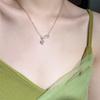Safety Pin Clip Love Pendant Necklace for Women Hollow Tassel Collarbone Chain Choker Adjustable Length Anti-Tarnish Lightweight