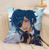 Kaeya Cute Genshin Impact Cushion Cover Silky Short Plush Invisible Zipper Dustproof Sofa Pillow Case For Home Decor