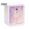 Ballerina Art Paper Dispenser Light-Up Rectangular Tissue Box, Cartoon Design LED Night Light, Decorative Desk Organizer Towel Holder for Bedroom And