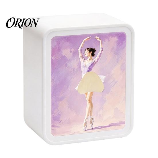 Ballerina Art Paper Dispenser Light-Up Rectangular Tissue Box, Cartoon Design LED Night Light, Decorative Desk Organizer Towel Holder for Bedroom And