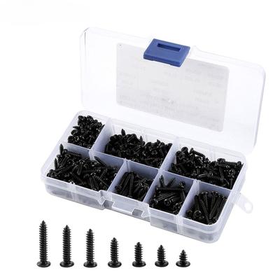500 Stück Metall Blechschraube Schwarzes Finish Linsenkopfschraube Langlebig M3 Schraubensatz Hardware