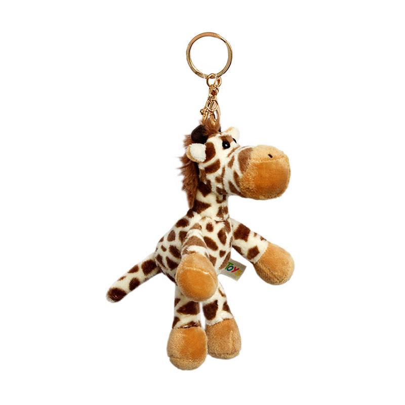 Cute Cartoon Animal Plush Keychain Elephant Turtle Lion Wolf Hippopotamus Koala Raccoon Tiger Cat Deer Bear Plush Soft Toy Girl