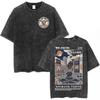 Hot Osaka Dotonbori Japan Illustration Doublesided Print Tshirts Vintage Washed Japanese Style Cityscape Cotton Top Tee