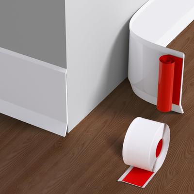 Rodapé de PVC Autoadesivo 50mm para Parede, Acabamento Ocultador de Revestimento de Parede, Sem Perfuração, Resistente à Umidade, Acabamento de Canto de Piso