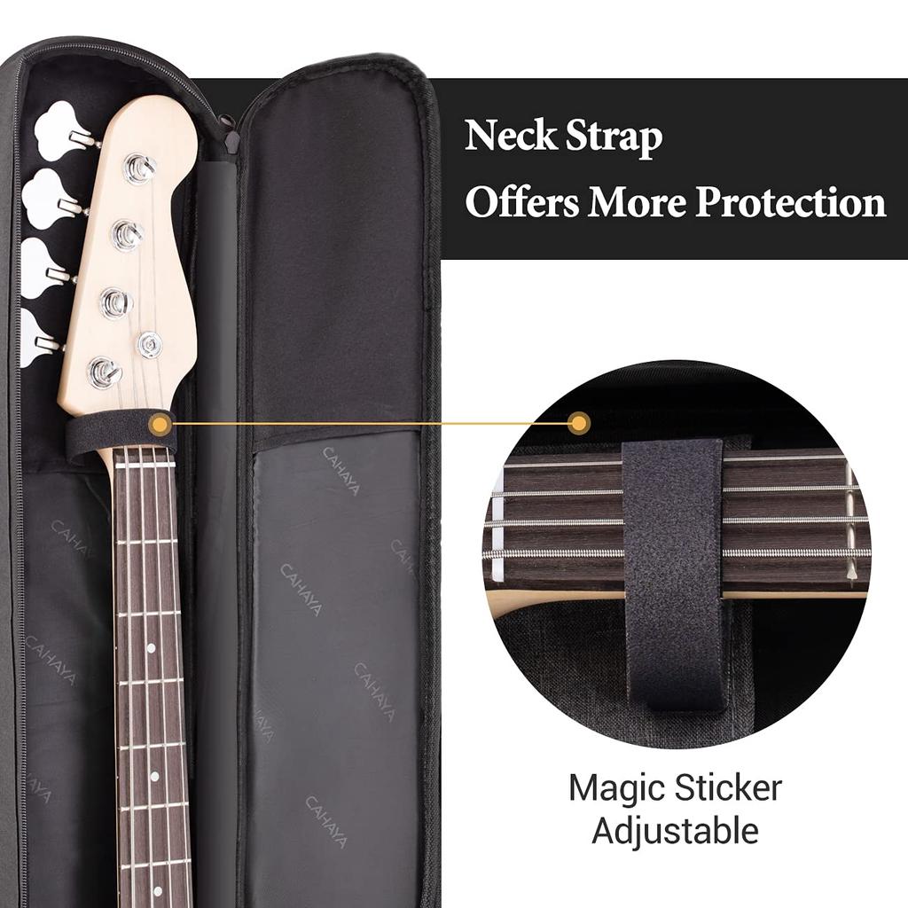 CAHAYA Electric Bass Guitar Soft Premium Guitar Soft Bag with 8mm Thick Padded Shoulder and Large Capacity Pocket for Easy Case, Edition, Lightweight,