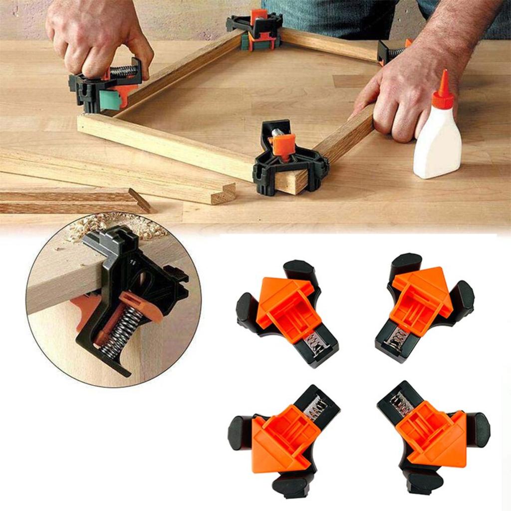 Woodworking Angle Clamp Tool Set 60/90/120 Degrees Fixer Photo Frame Picture Frame Clamp Tools Punching Installer Hand Tool