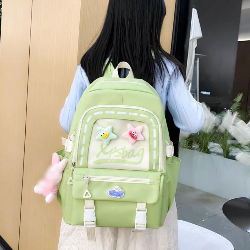 4pcs Set Large Capacity Backpack for Girl Boy Elementary School Fresh Bag Cute and Versatile Backpack for Junior High School Students