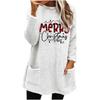 European & American Women's Christmas Letter Print Round Neck Loose Long Sleeve Plush Hoodie with Pockets