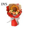 Handgestricktes Geschenk zum Jahrestag, Handgehäkeltes Garnblumenstrauß, Künstlicher Rosen-Sonnenblumenstrauß, Frauen-Häkelblumen, Lehrer-Anerkennung