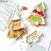 28cm Full Set Ceramic Bamboo Christmas Tree Tray Snack Plate Fruit Bowl Dish Plate Tableware Breakfast Tray Kitchen Home Supply