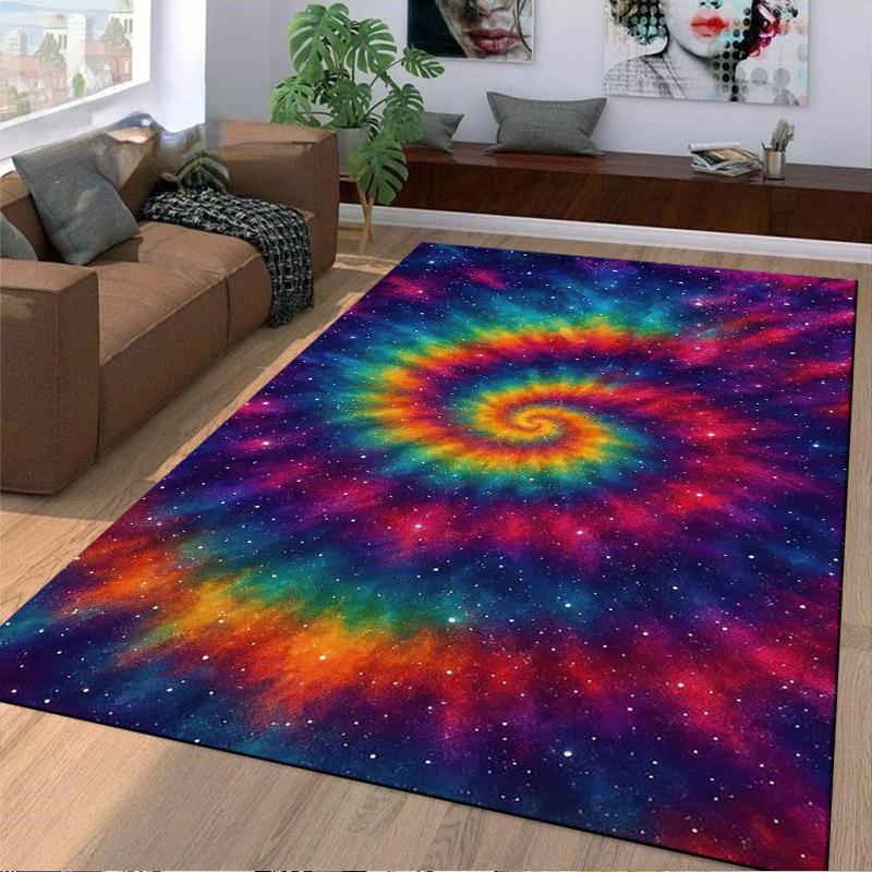 Colorful Galaxy Spiral Carpet Designed Floor Mat, Suitable As a Non-slip Mat for the Living Room or Bedroom Sofa