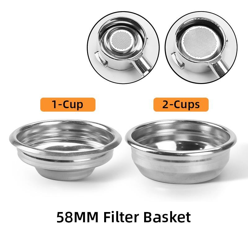 58mm Coffee Filter Basket For 58mm Espresso Portafilter Espresso Maker Filter Basket Double Layer Home Barista Accessories