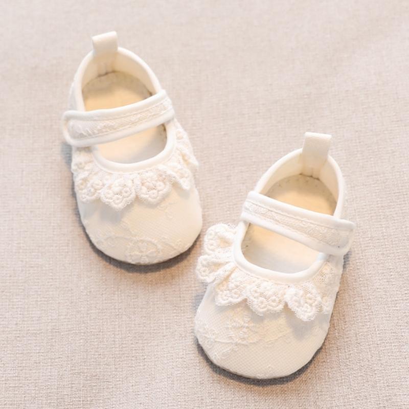 Flexible Scientific Walking Aid Soft Cotton Mesh Lined Slip Resistant Baby Floor Shoes with Easy Hook Loop Closure