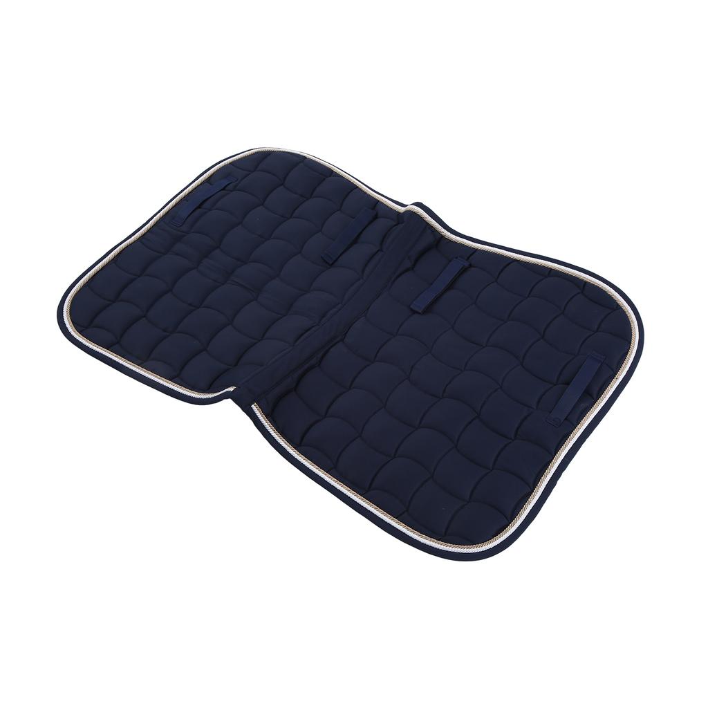 Saddle Pad Soft Breathable All Purpose Double Rope Saddle Pad with Hand Strap and Girth for HorsesDark Blue