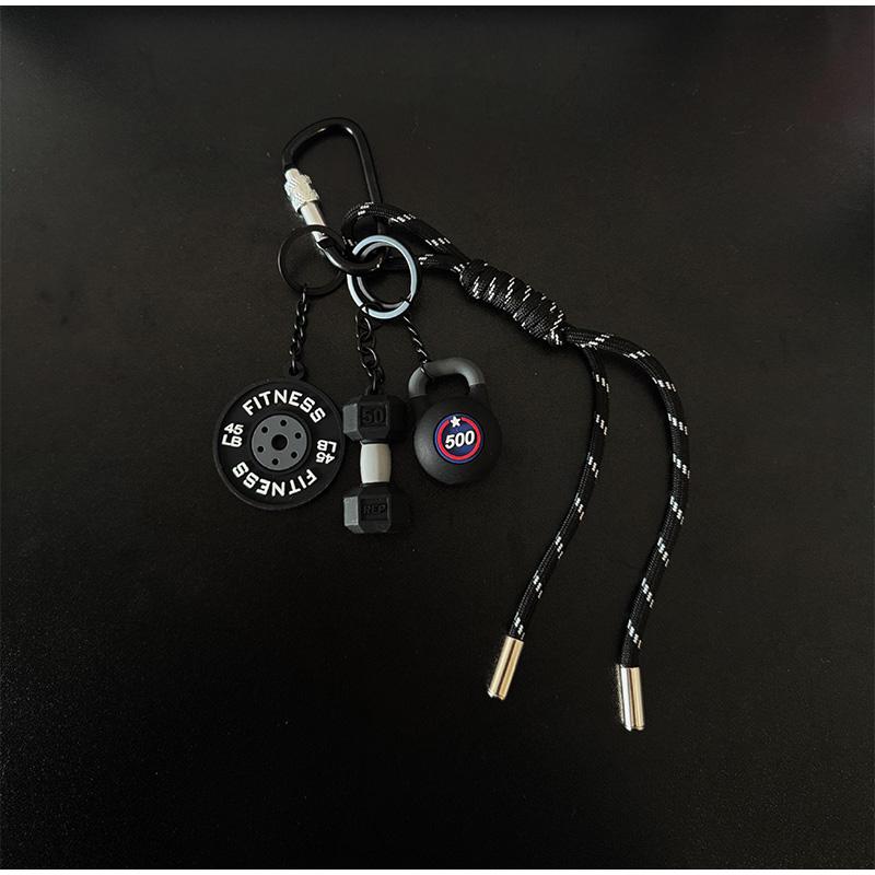 Fitness Peripheral Handmade Pendant Bag Lanyard Keychain Sports Training Dumbbell Water Cup Keychain Phone Backpack Accessory чёрный