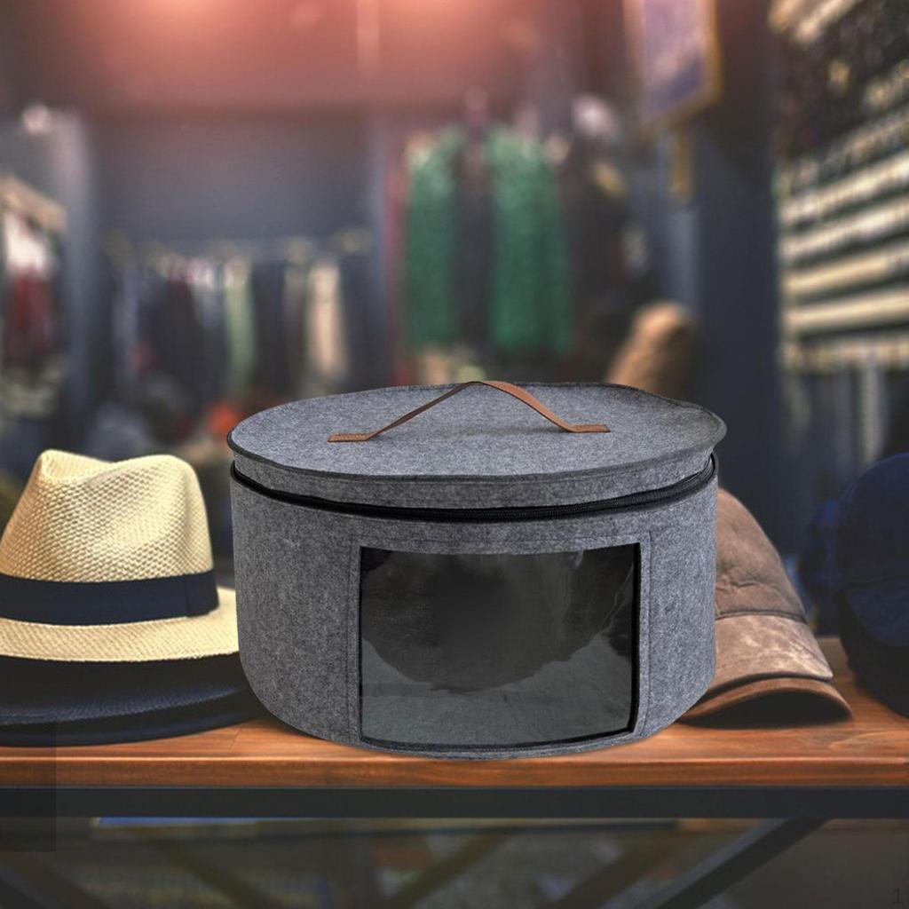 Felt Hat Container Organizer Clear Window Sturdy Material Multifunctional Lightweight Holder