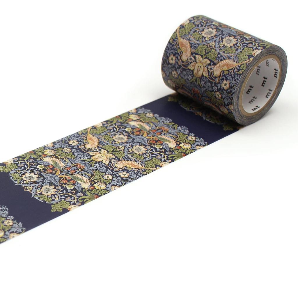 Kamoi Kakoshi Masking Tape Mt William Morris Strawberry Thief 50mm X 7m MTWILL26 Indigo/Mineral